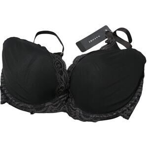 Natori Feathers Bra 32DDD Black Coal Lace Underwire Full Coverage Lingerie